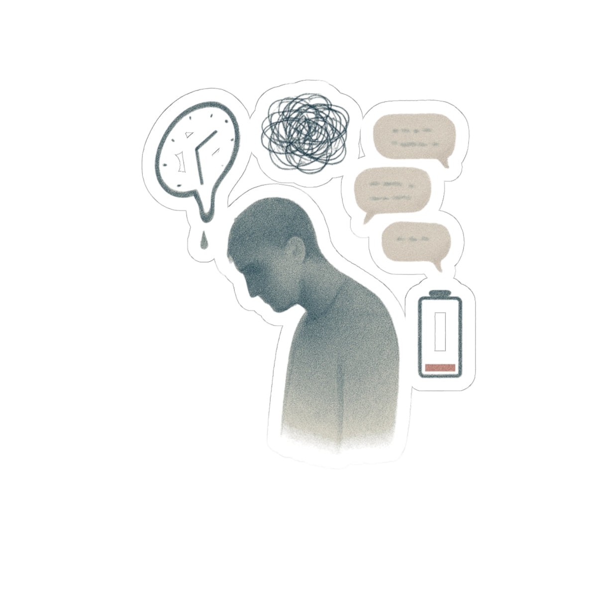 Emotional Silence Sticker - Mental Health Awareness Decal