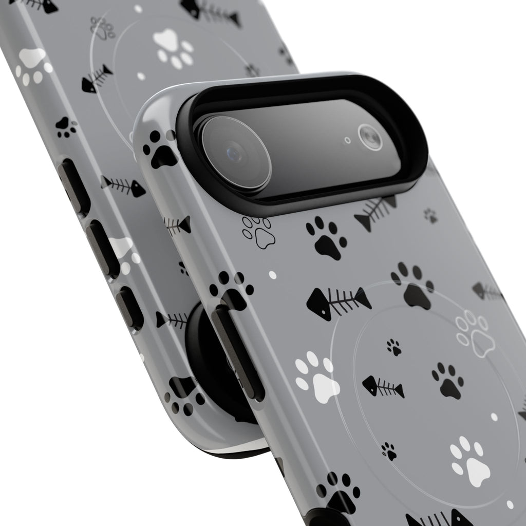 Cat Paw & Fishbone Tough Magnetic Phone Case