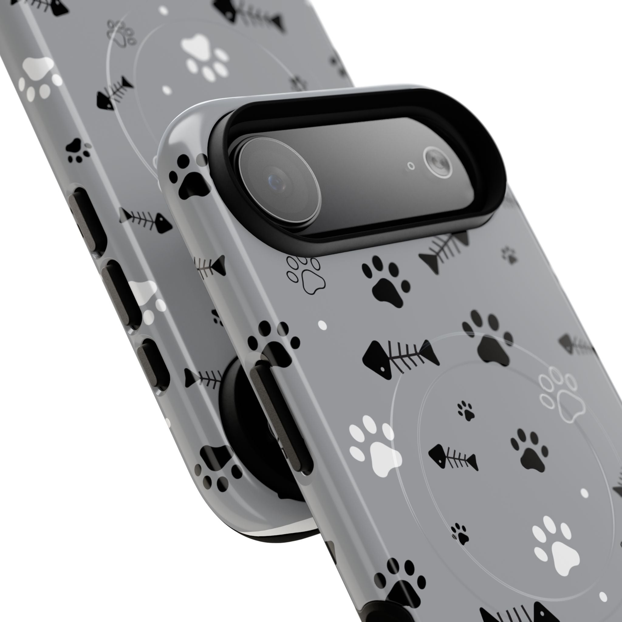 Cat Paw & Fishbone Tough Magnetic Phone Case