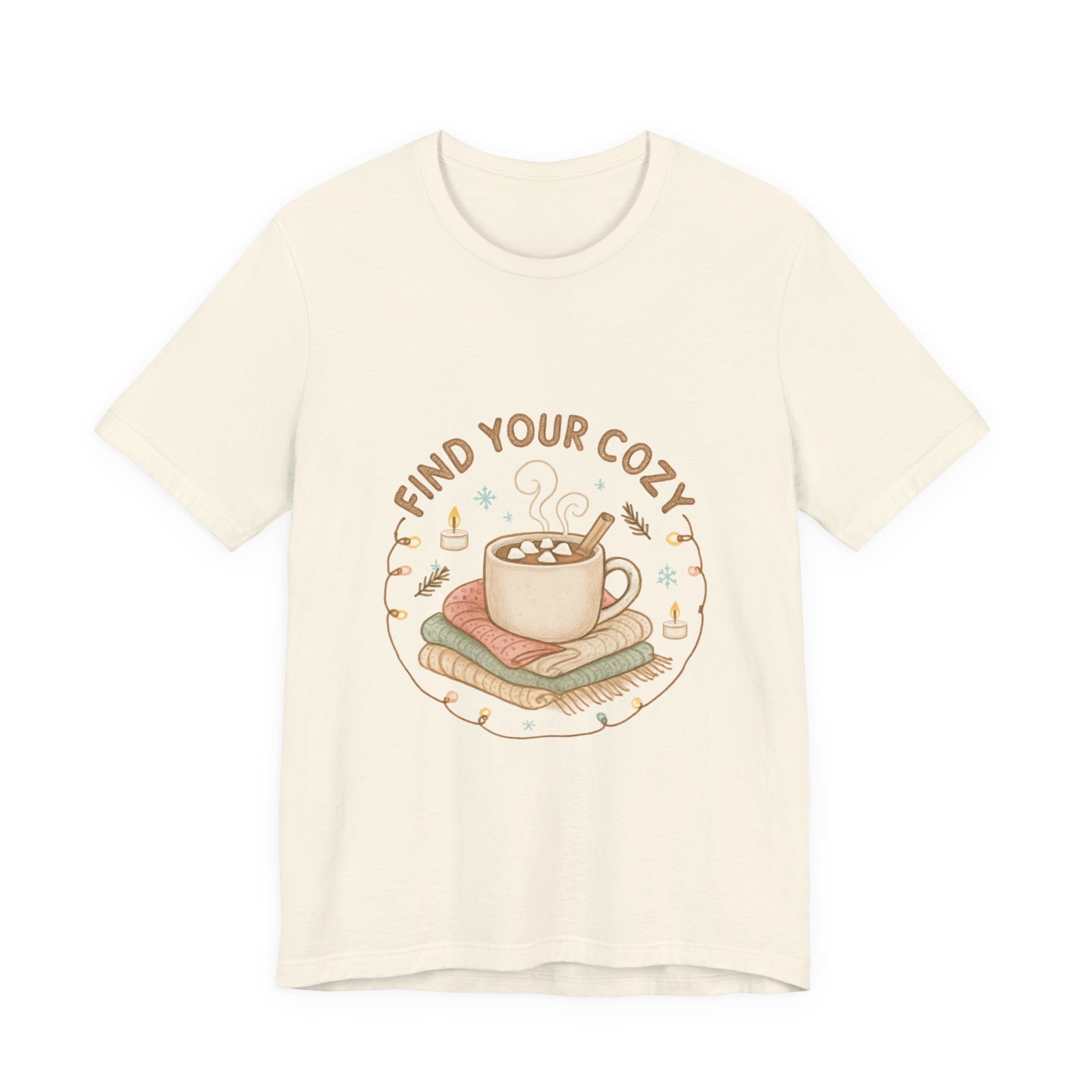 Find Your Cozy Tee — Cute Coffee & Books Graphic T-Shirt