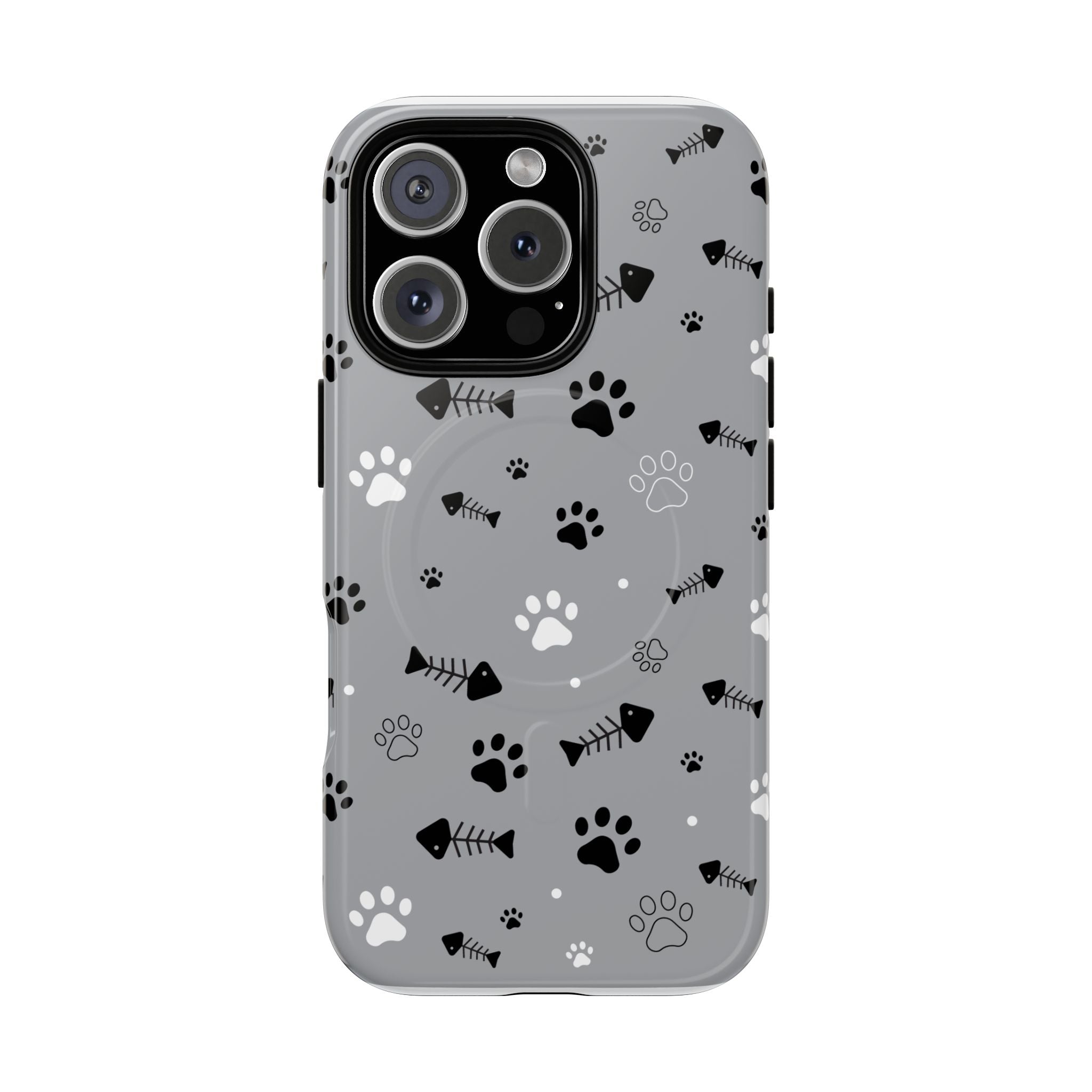 Cat Paw & Fishbone Tough Magnetic Phone Case