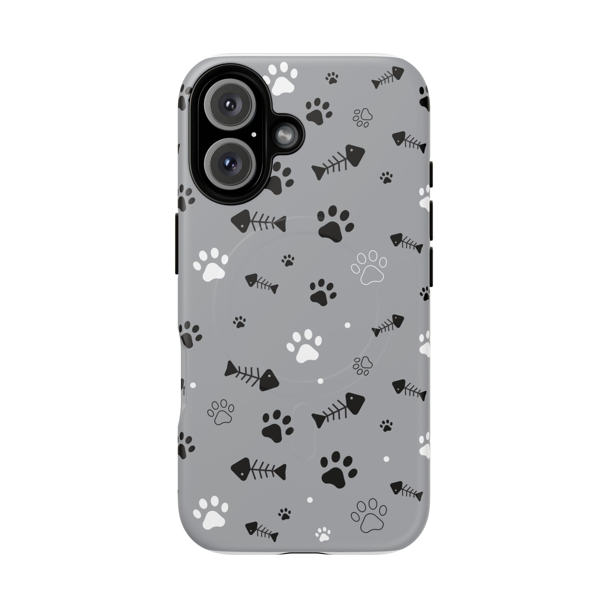 Cat Paw & Fishbone Tough Magnetic Phone Case