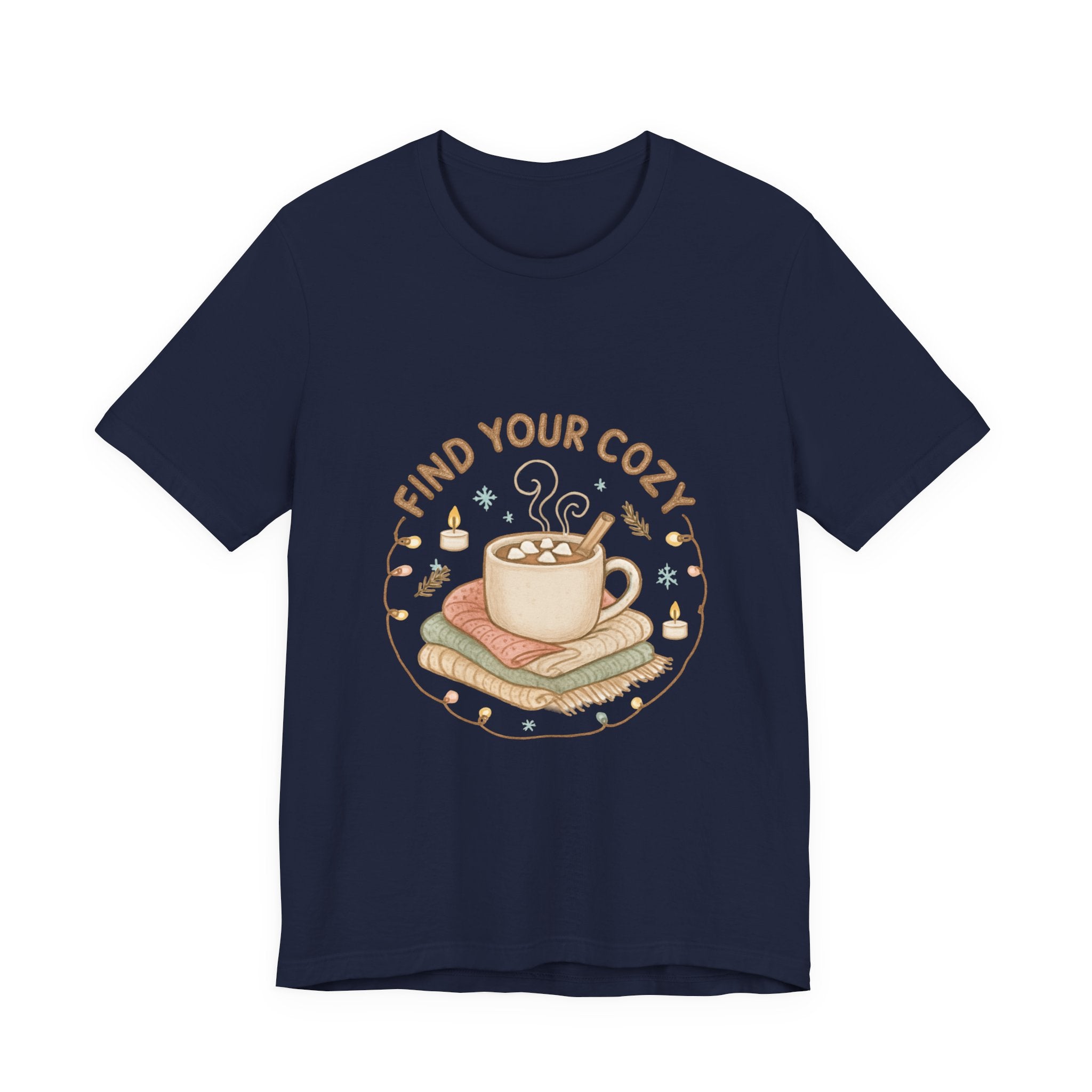 Find Your Cozy Tee — Cute Coffee & Books Graphic T-Shirt