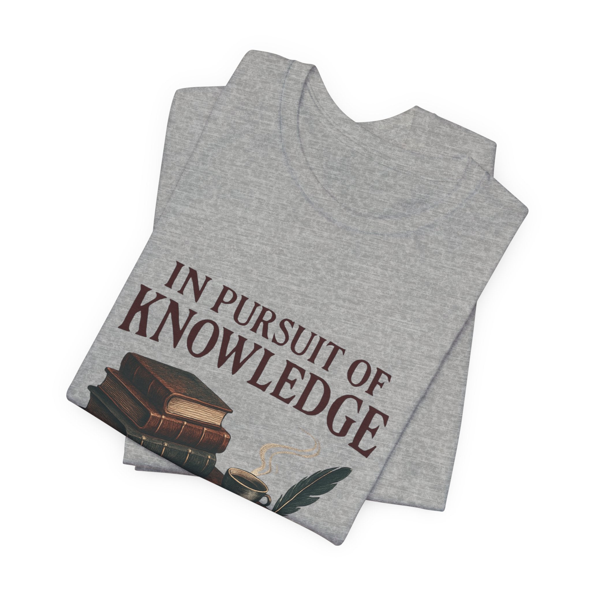 In Pursuit of Knowledge T-Shirt — Vintage Books & Quill Reading Tee