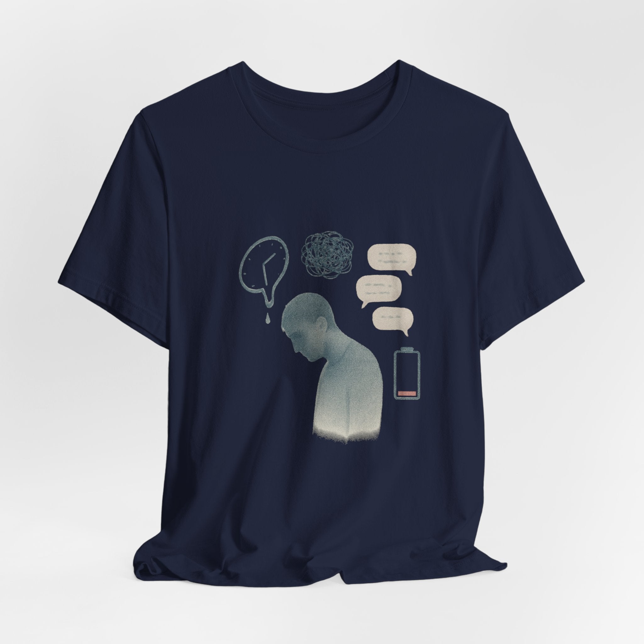 Mental Health Awareness T‑Shirt — Anxious Thoughts Illustration Tee