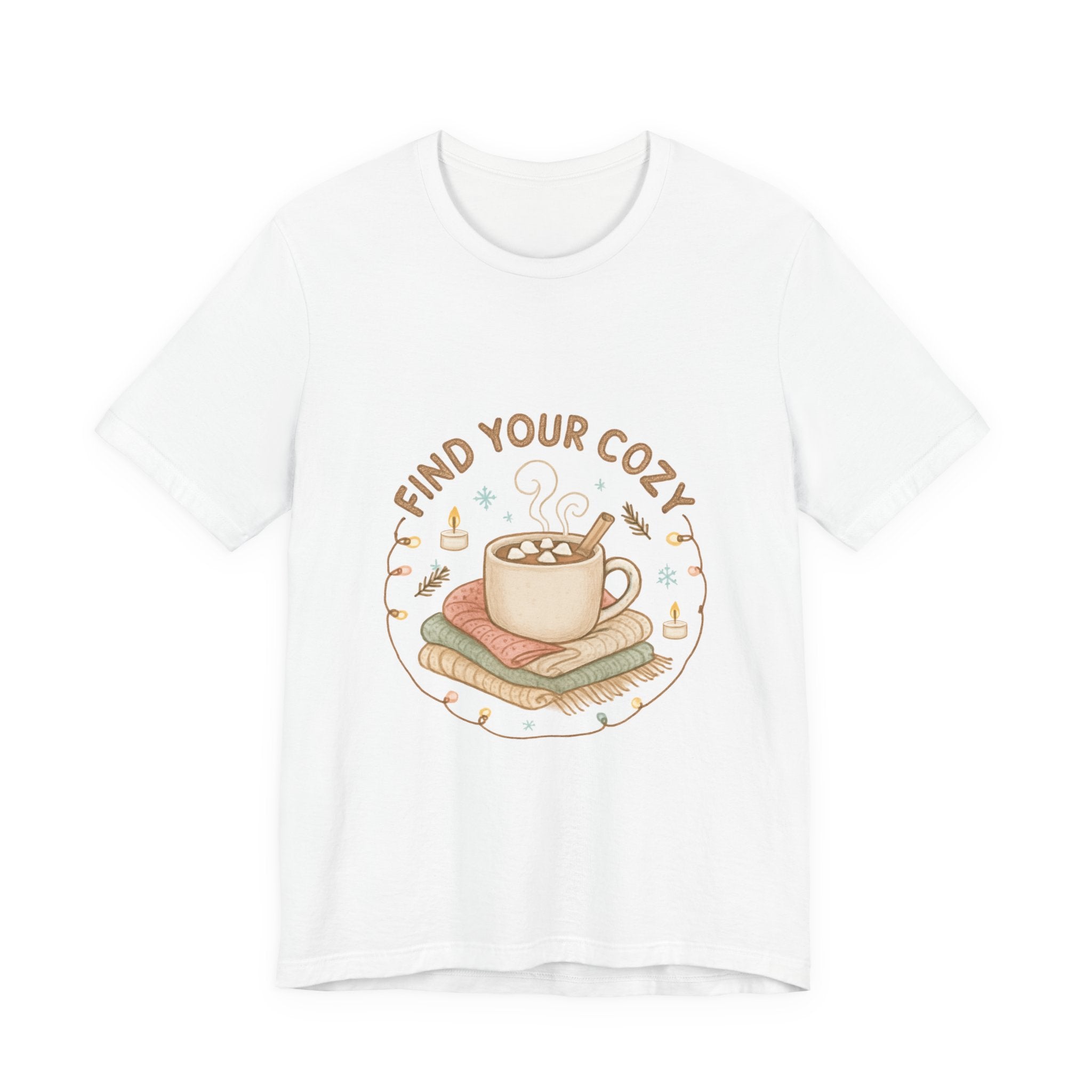 Find Your Cozy Tee — Cute Coffee & Books Graphic T-Shirt