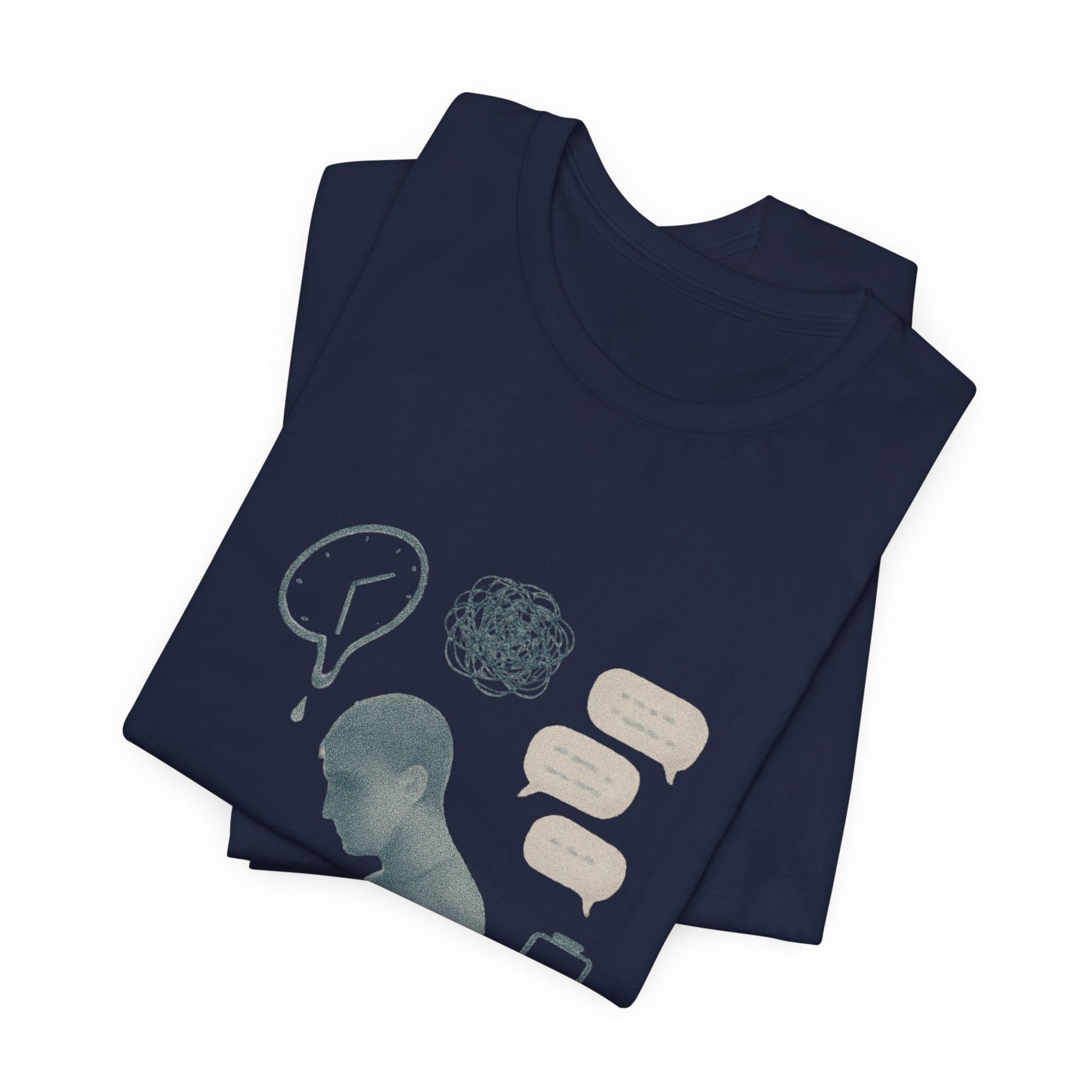 Mental Health Awareness T‑Shirt — Anxious Thoughts Illustration Tee