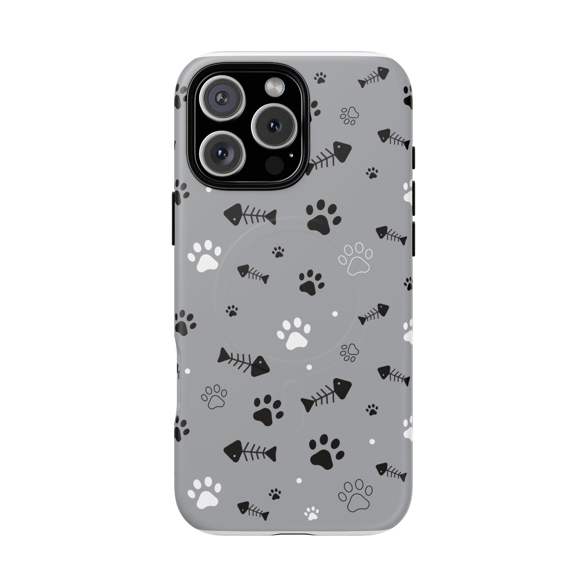 Cat Paw & Fishbone Tough Magnetic Phone Case