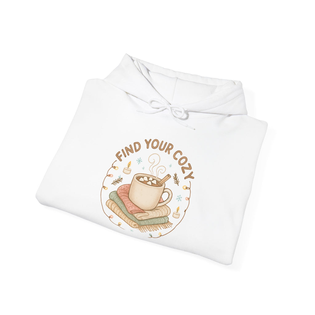 Cozy Coffee & Books Hoodie — "Find Your Cozy" Pullover