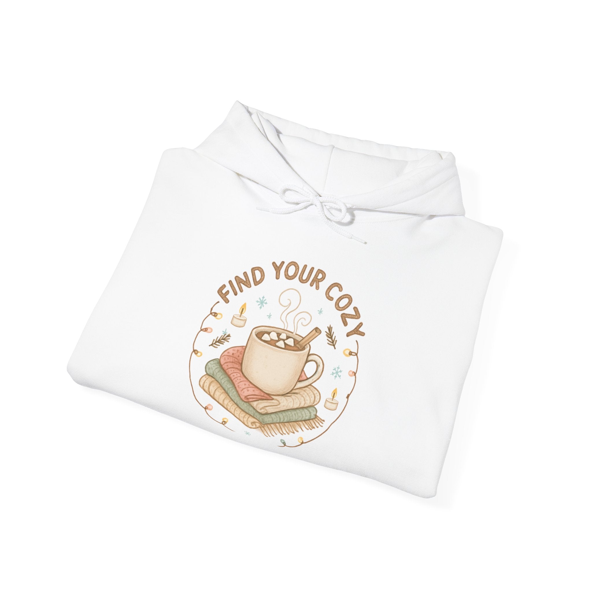Cozy Coffee & Books Hoodie — "Find Your Cozy" Pullover