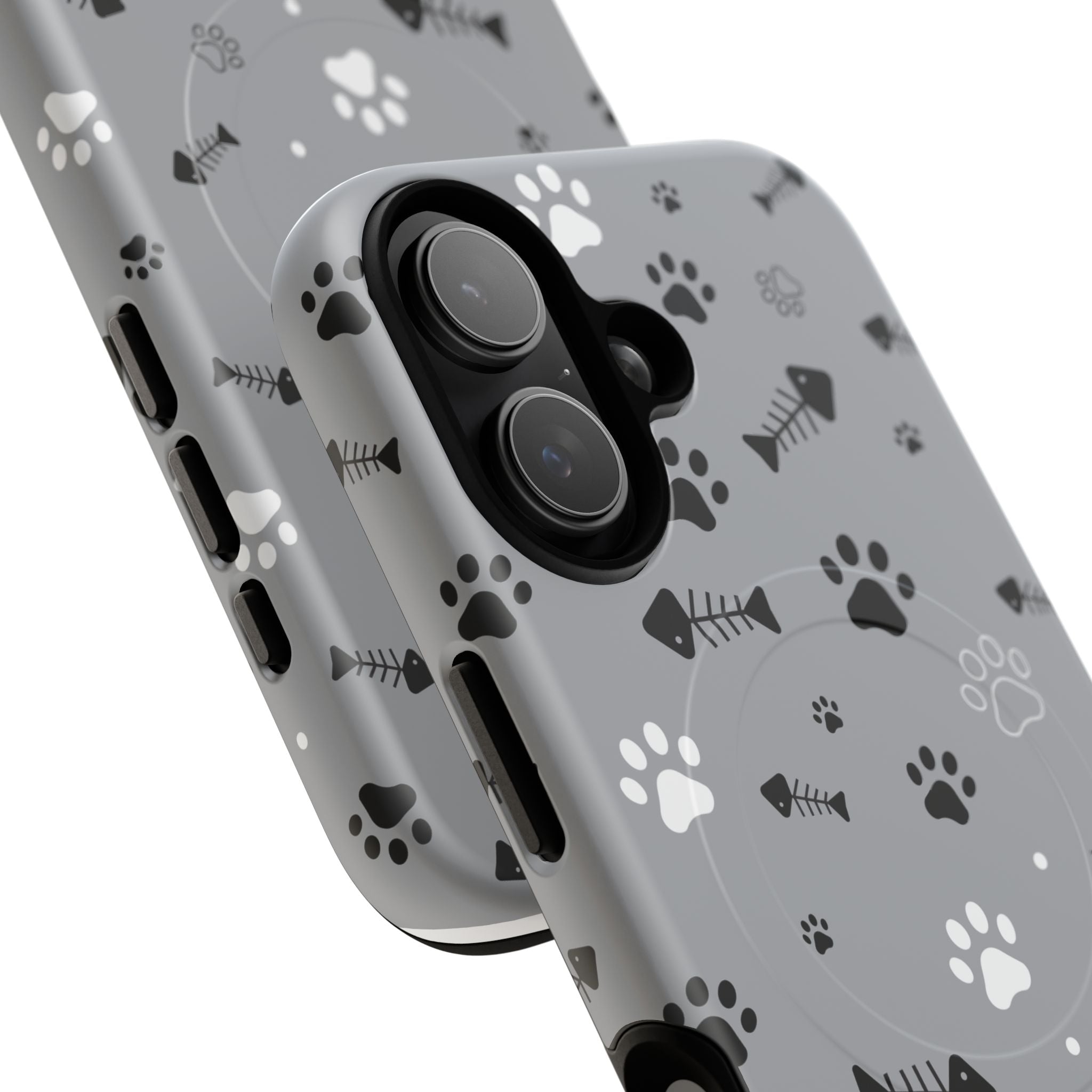 Cat Paw & Fishbone Tough Magnetic Phone Case