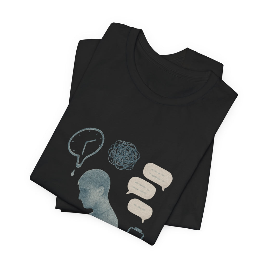 Mental Health Awareness T‑Shirt — Anxious Thoughts Illustration Tee