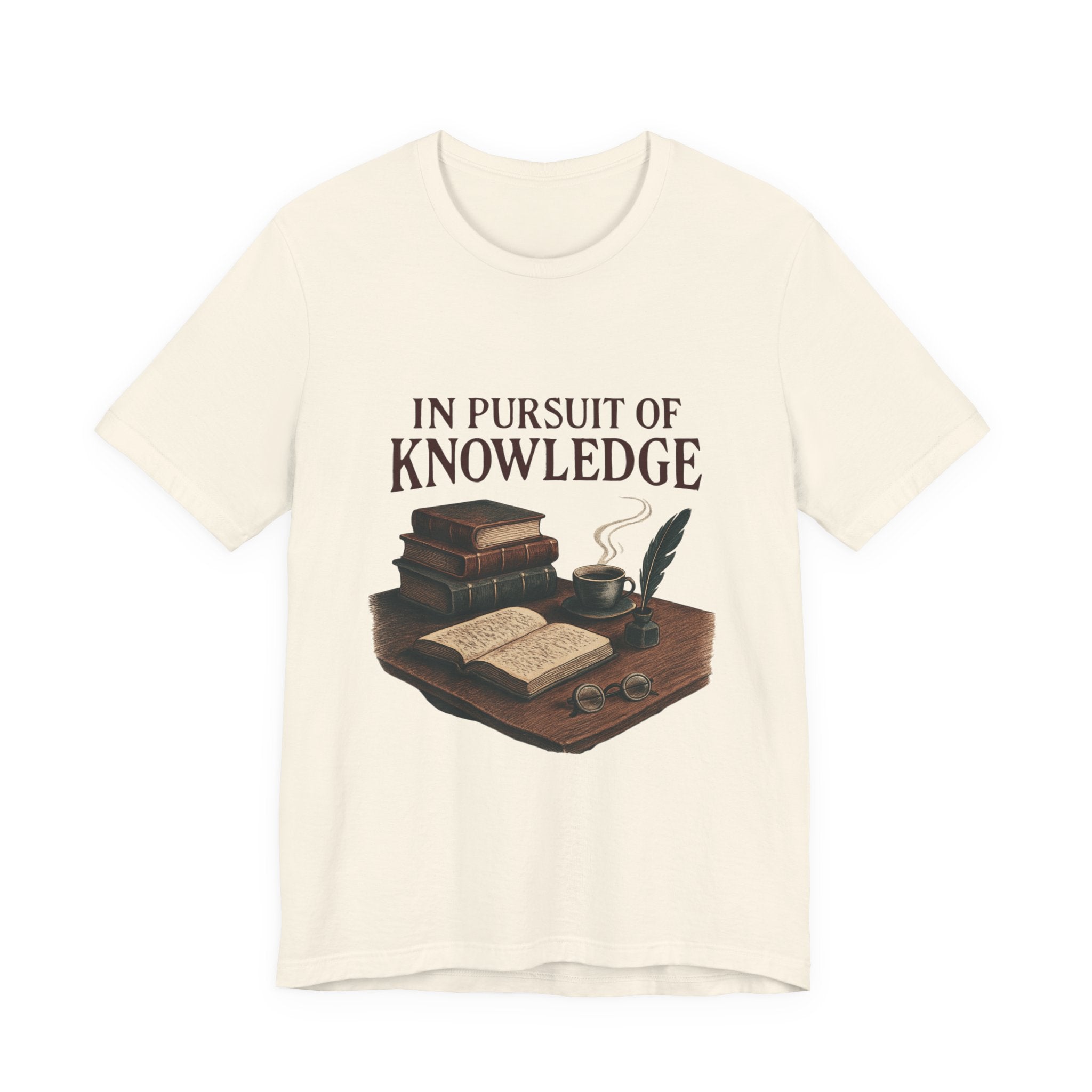 In Pursuit of Knowledge T-Shirt — Vintage Books & Quill Reading Tee