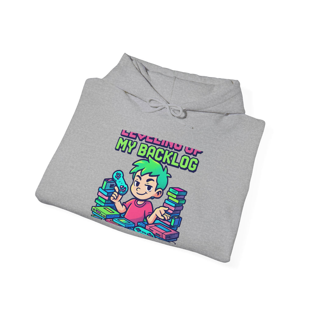 Gamer Backlog Hoodie — "Ignore Me, I’m Up My Backlog" Cute Retro Game Stack Sweatshirt