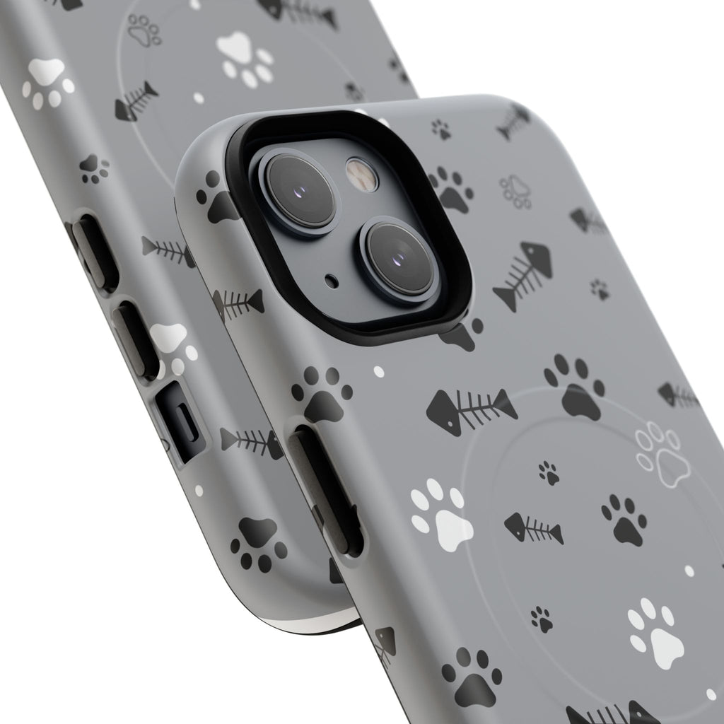 Cat Paw & Fishbone Tough Magnetic Phone Case