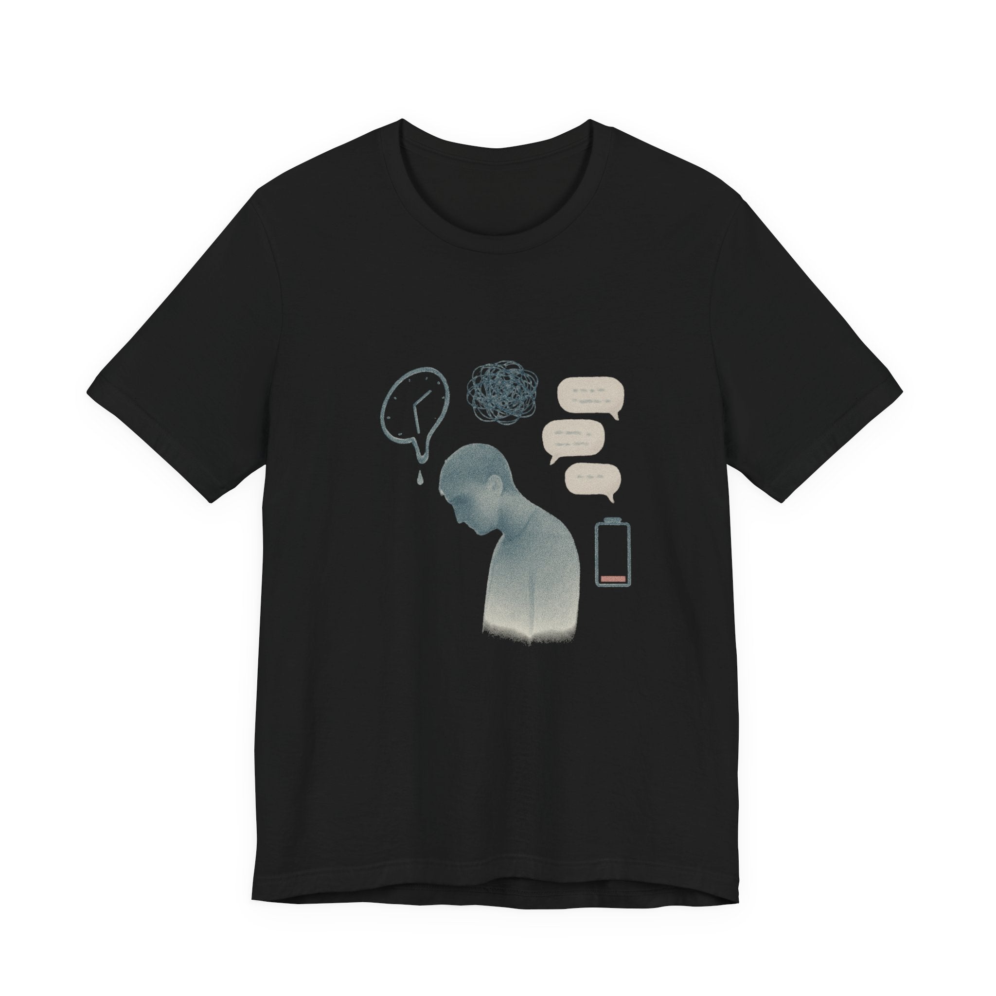 Mental Health Awareness T‑Shirt — Anxious Thoughts Illustration Tee