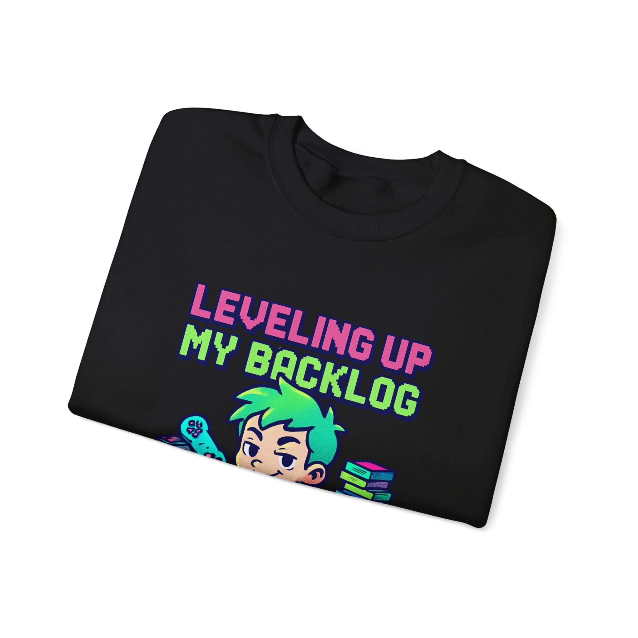 Crewneck Sweatshirt — "Leveling Up My Backlog" Gamer Graphic