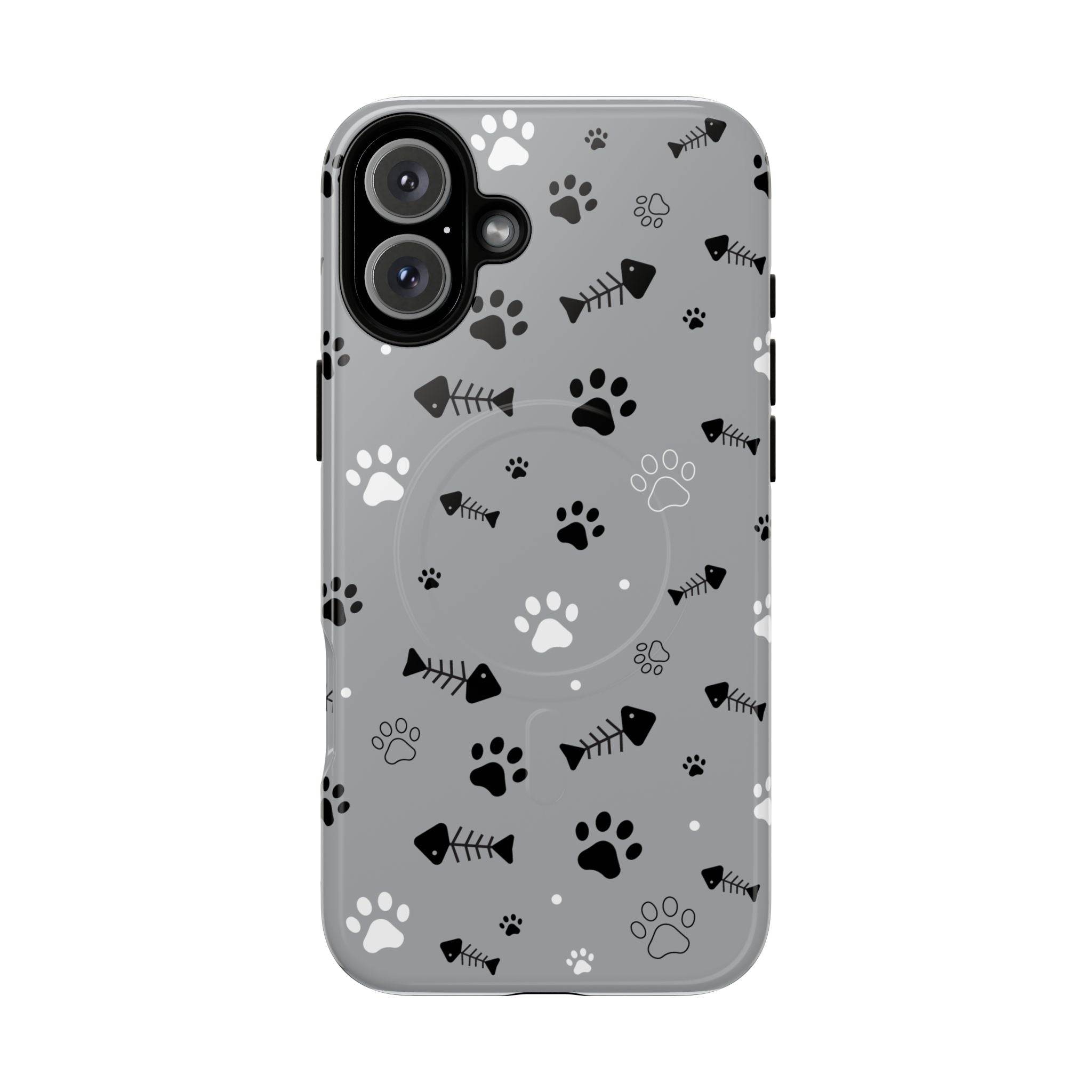 Cat Paw & Fishbone Tough Magnetic Phone Case