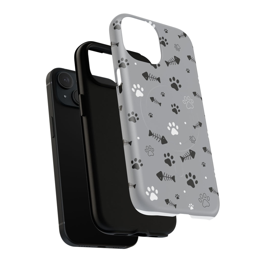 Cat Paw & Fishbone Tough Magnetic Phone Case