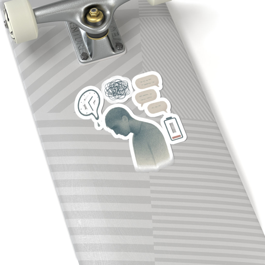 Emotional Overload Kiss-Cut Sticker Pack — Mental Health Illustration Stickers