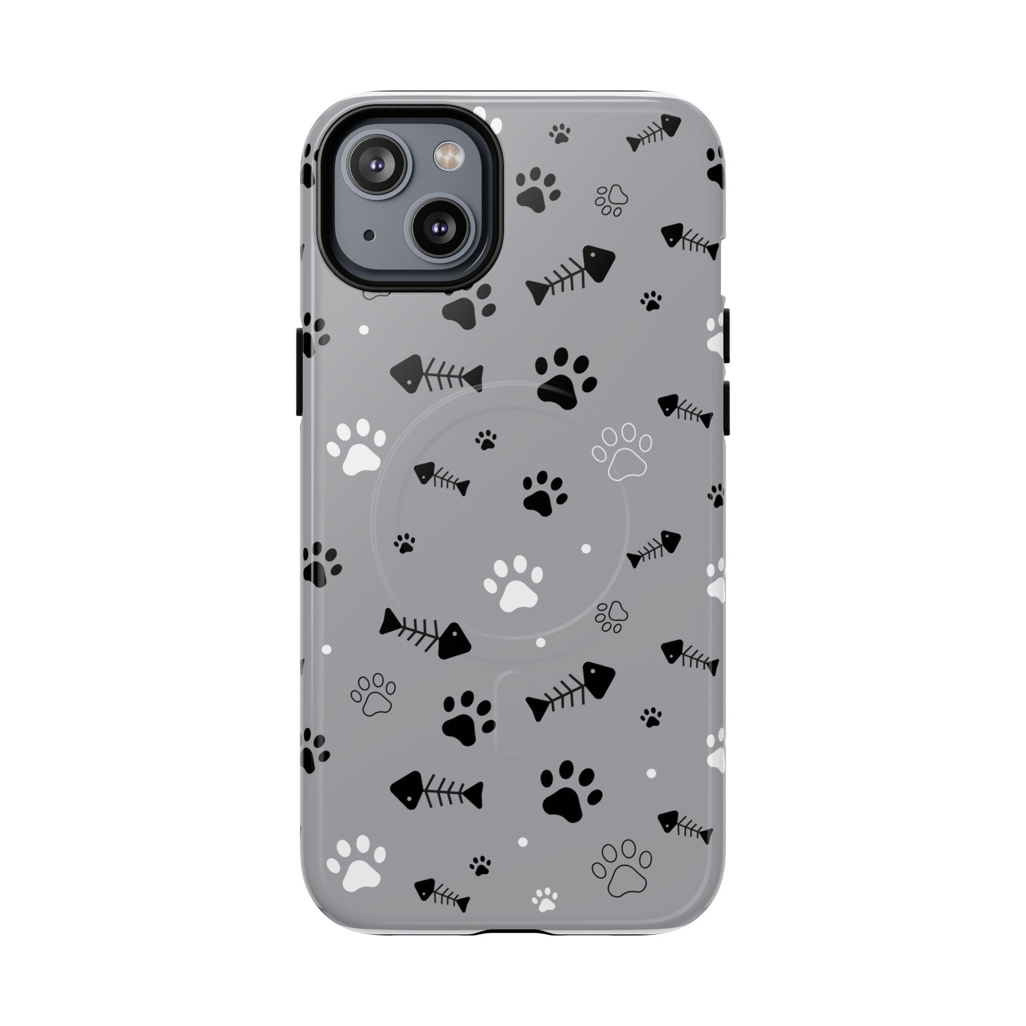 Cat Paw & Fishbone Tough Magnetic Phone Case