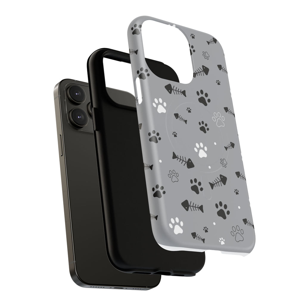 Cat Paw & Fishbone Tough Magnetic Phone Case