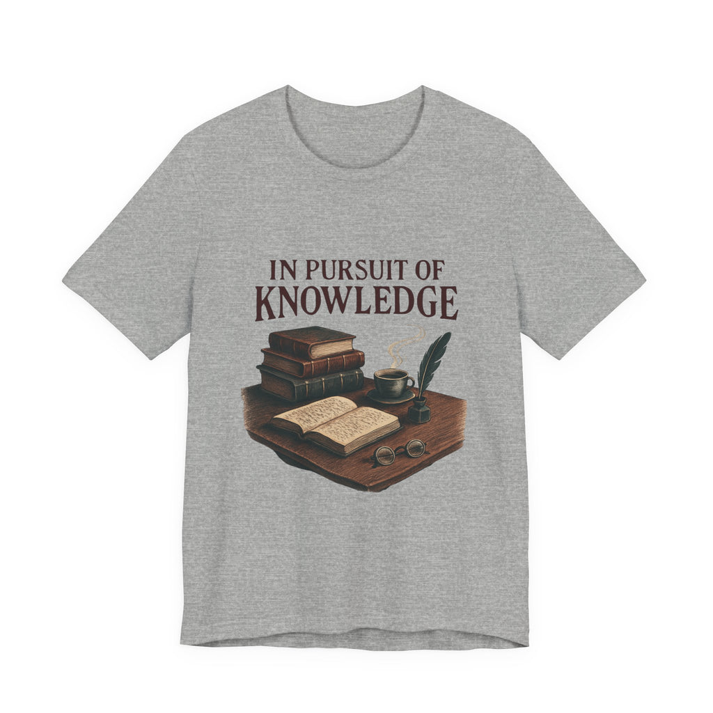 In Pursuit of Knowledge T-Shirt — Vintage Books & Quill Reading Tee