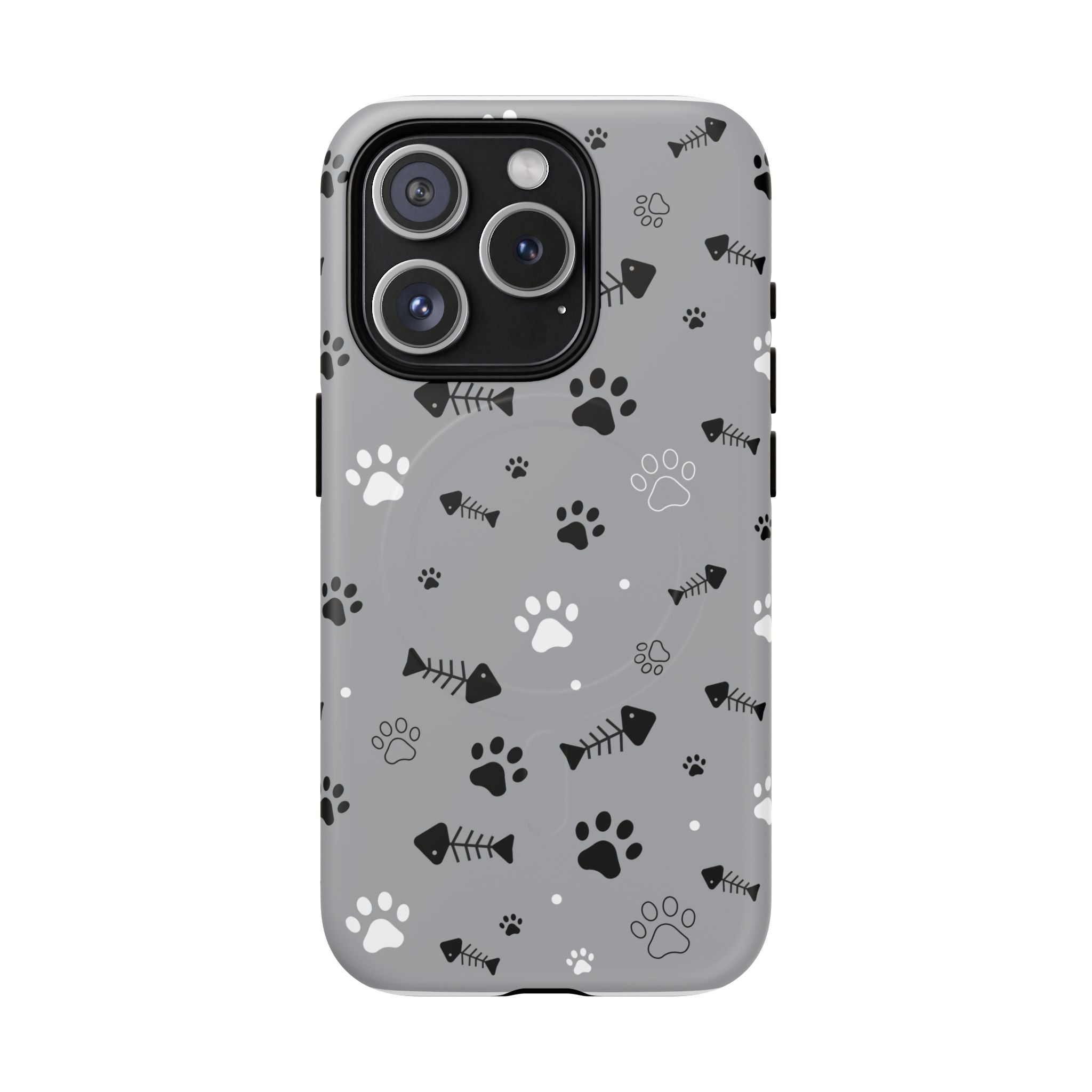 Cat Paw & Fishbone Tough Magnetic Phone Case