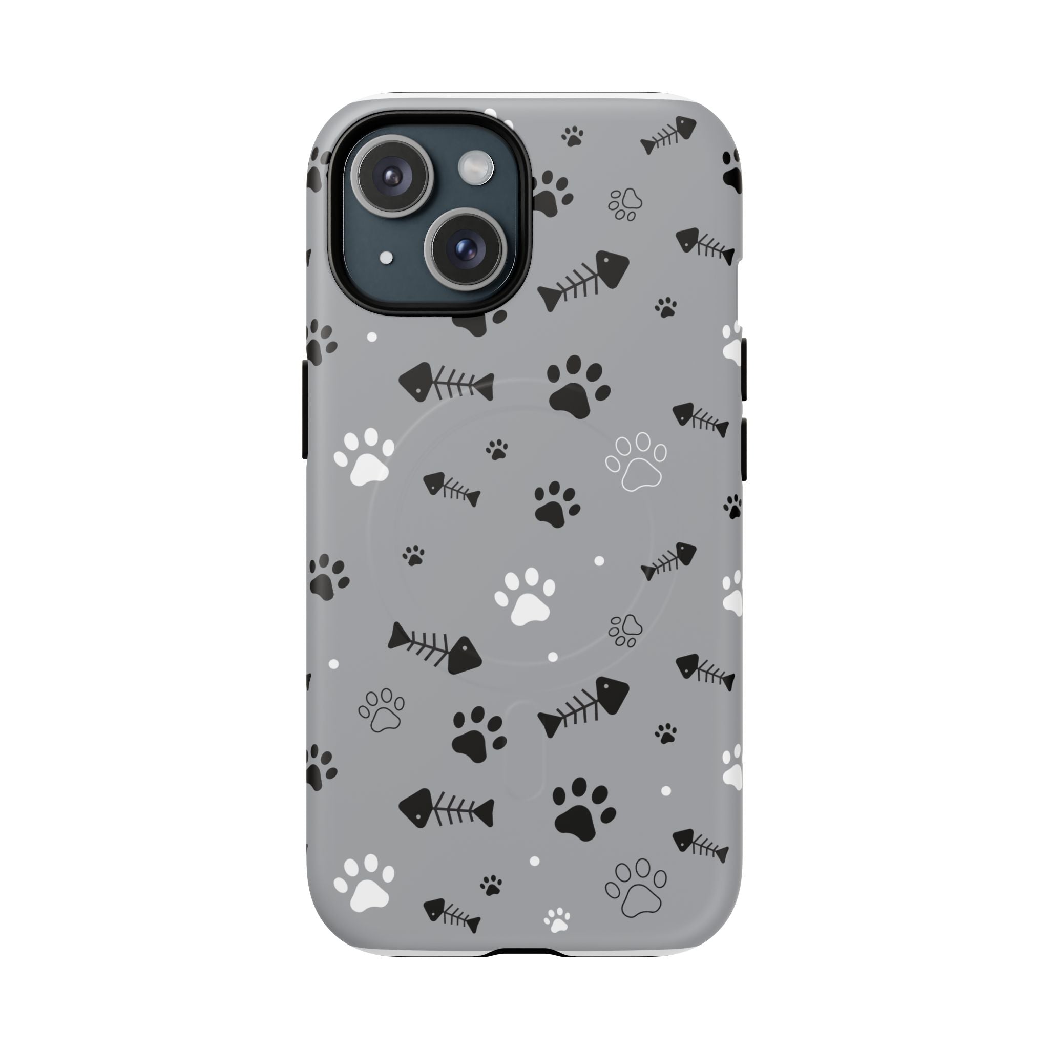Cat Paw & Fishbone Tough Magnetic Phone Case