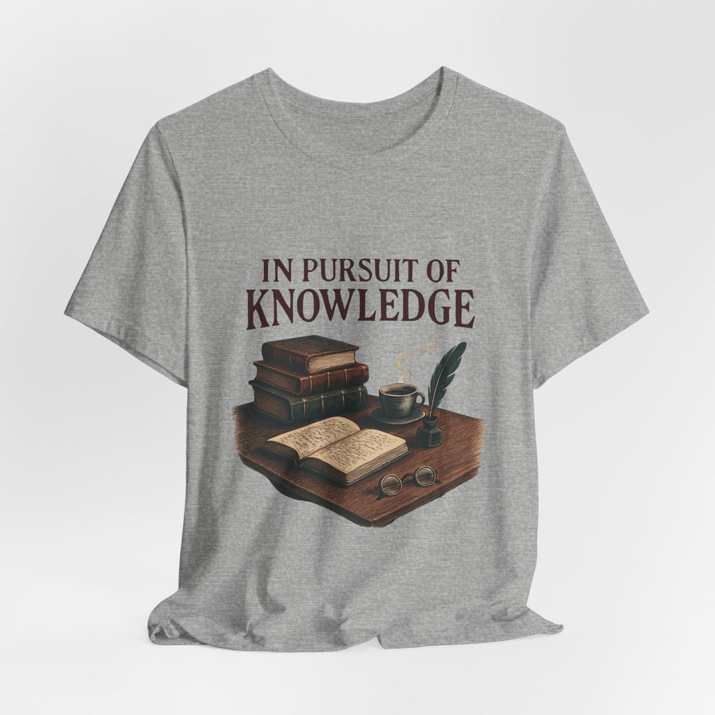 In Pursuit of Knowledge T-Shirt — Vintage Books & Quill Reading Tee