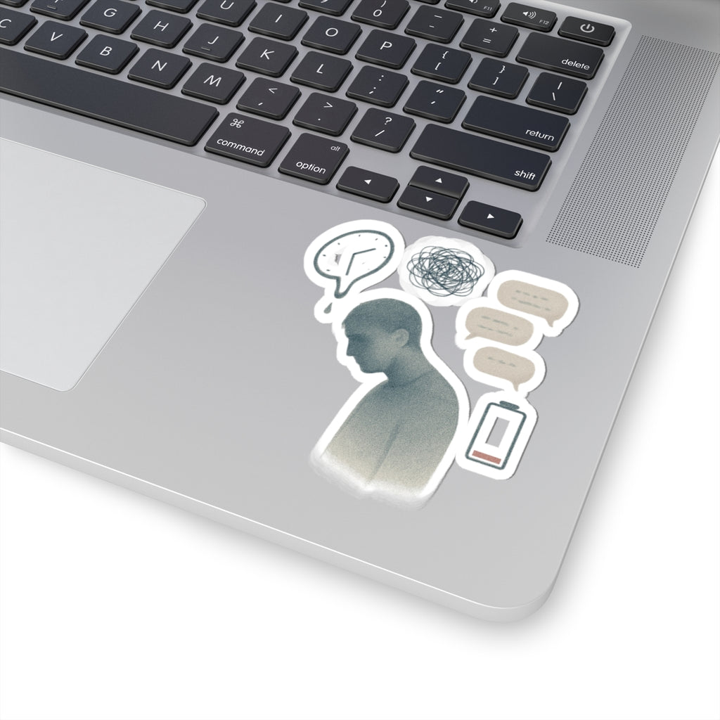 Emotional Overload Kiss-Cut Sticker Pack — Mental Health Illustration Stickers