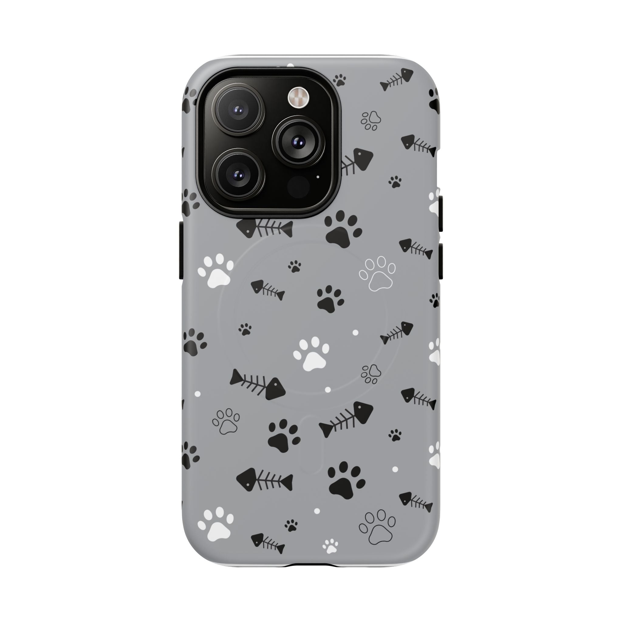 Cat Paw & Fishbone Tough Magnetic Phone Case