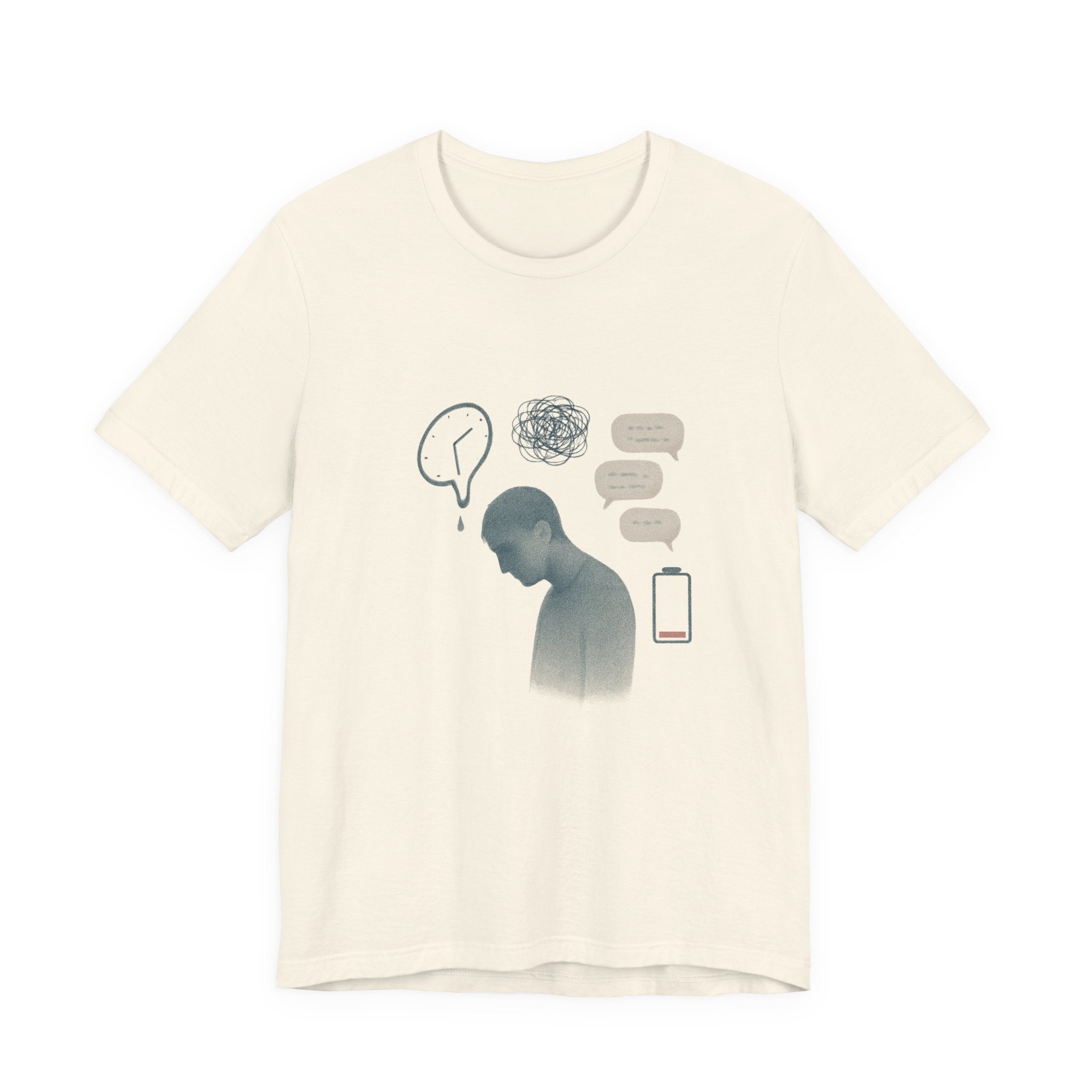 Mental Health Awareness T‑Shirt — Anxious Thoughts Illustration Tee