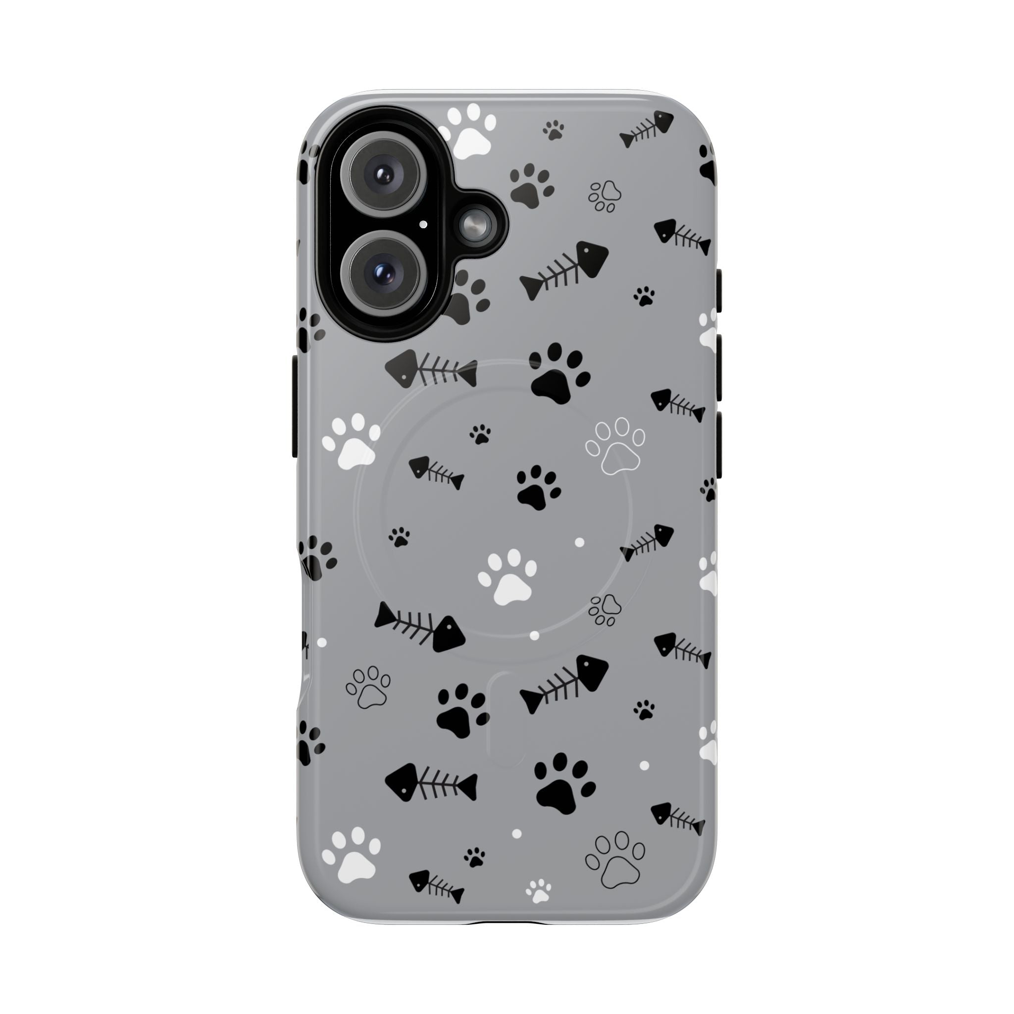 Cat Paw & Fishbone Tough Magnetic Phone Case