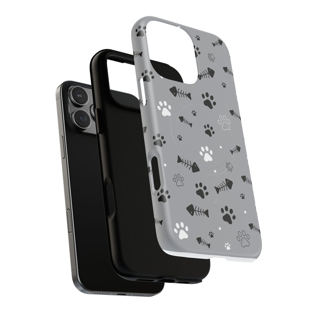 Cat Paw & Fishbone Tough Magnetic Phone Case