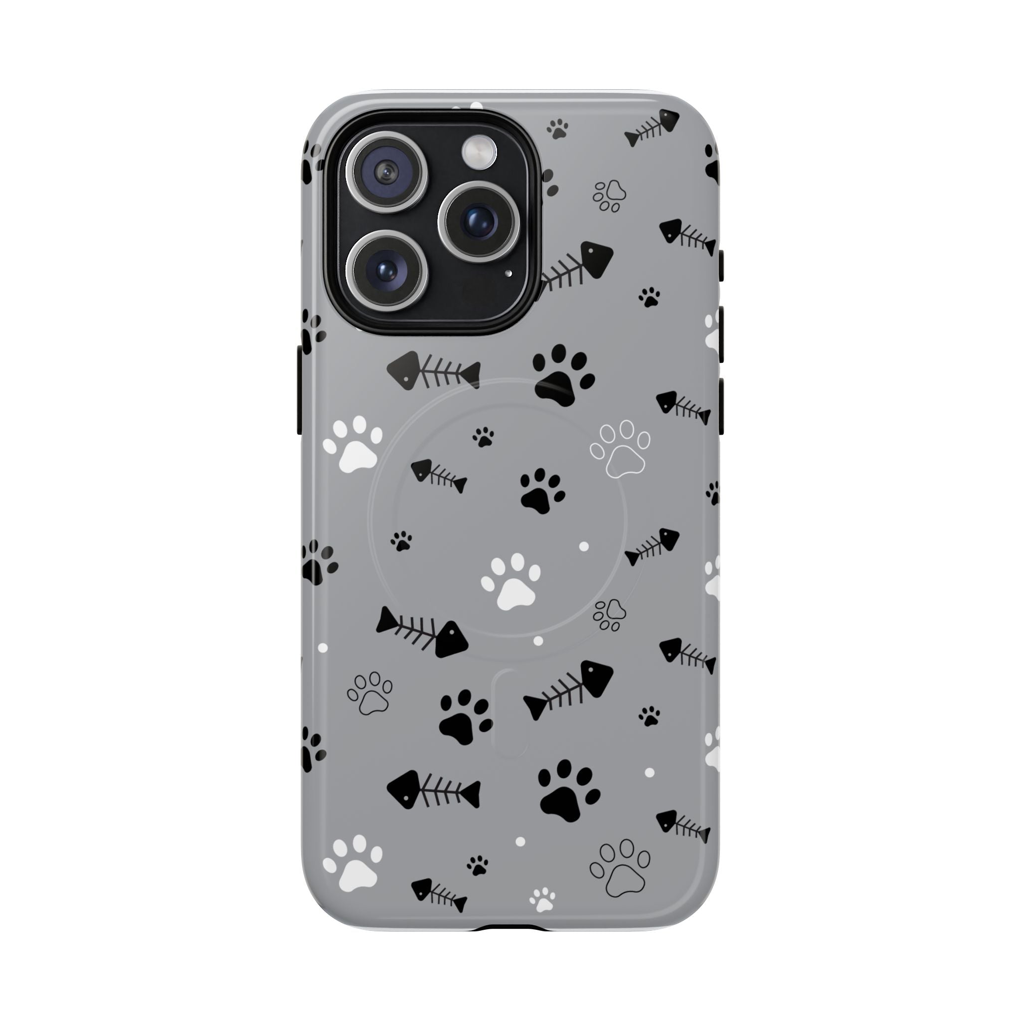 Cat Paw & Fishbone Tough Magnetic Phone Case