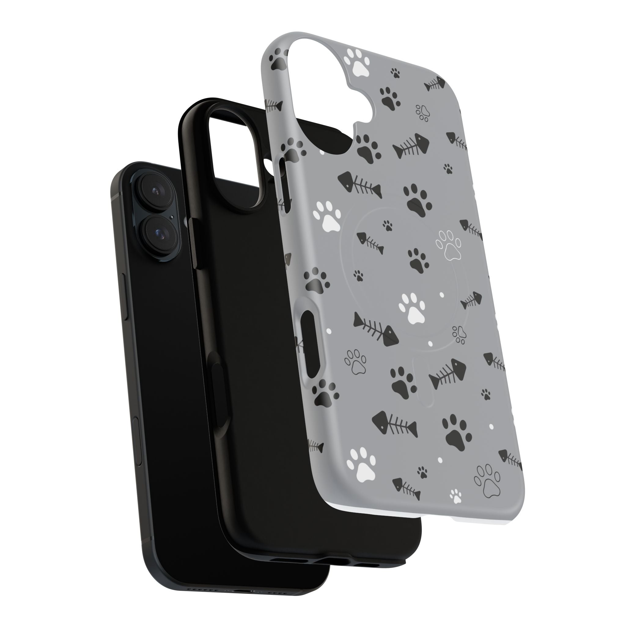 Cat Paw & Fishbone Tough Magnetic Phone Case