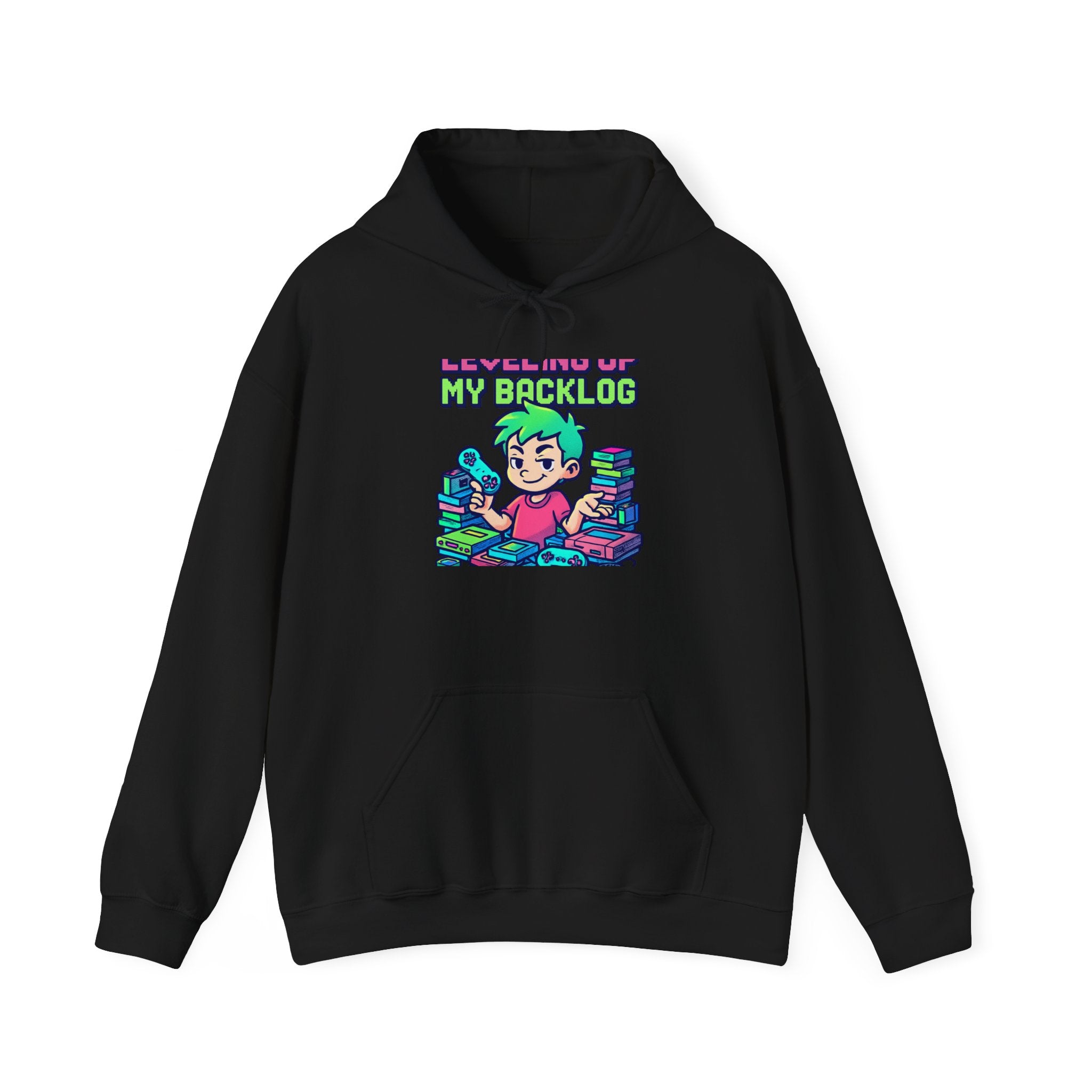 Gamer Backlog Hoodie — "Ignore Me, I’m Up My Backlog" Cute Retro Game Stack Sweatshirt