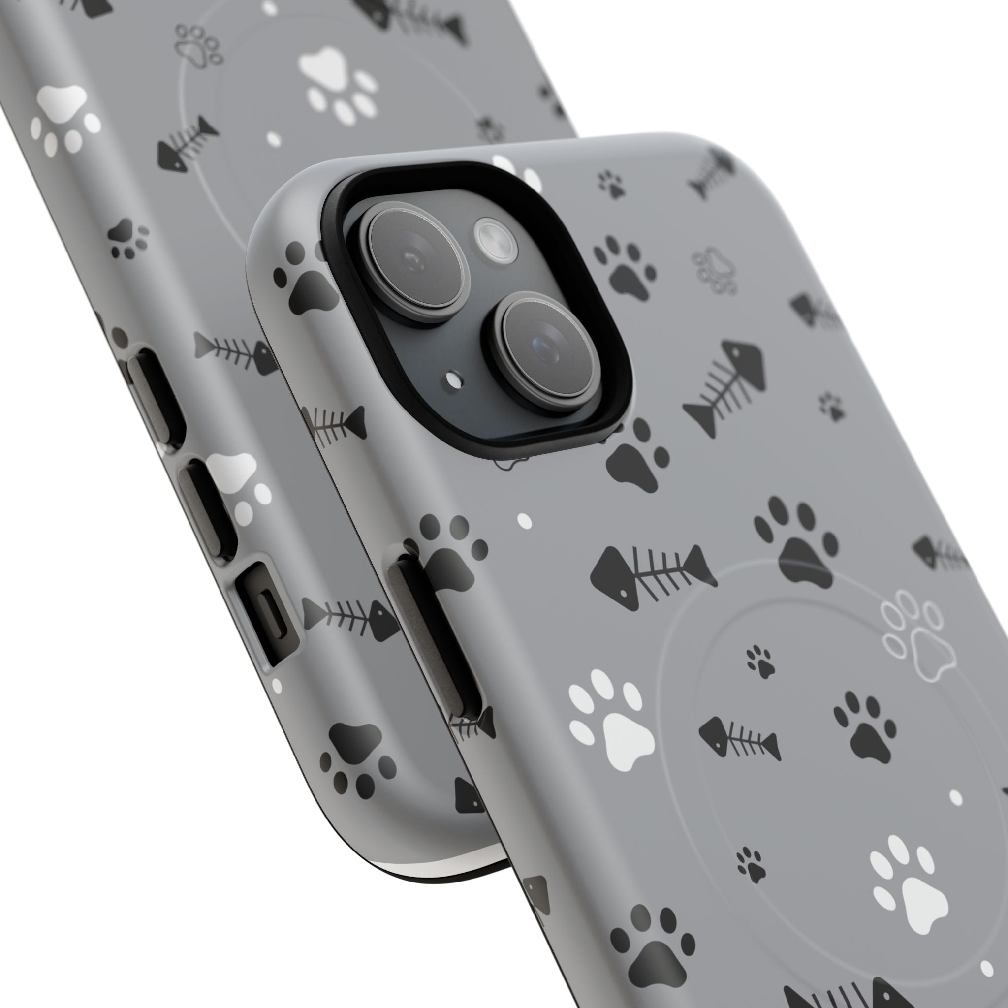 Cat Paw & Fishbone Tough Magnetic Phone Case