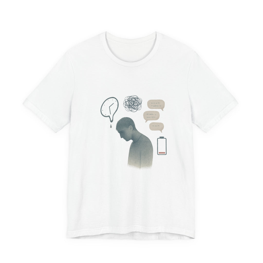 Mental Health Awareness T‑Shirt — Anxious Thoughts Illustration Tee